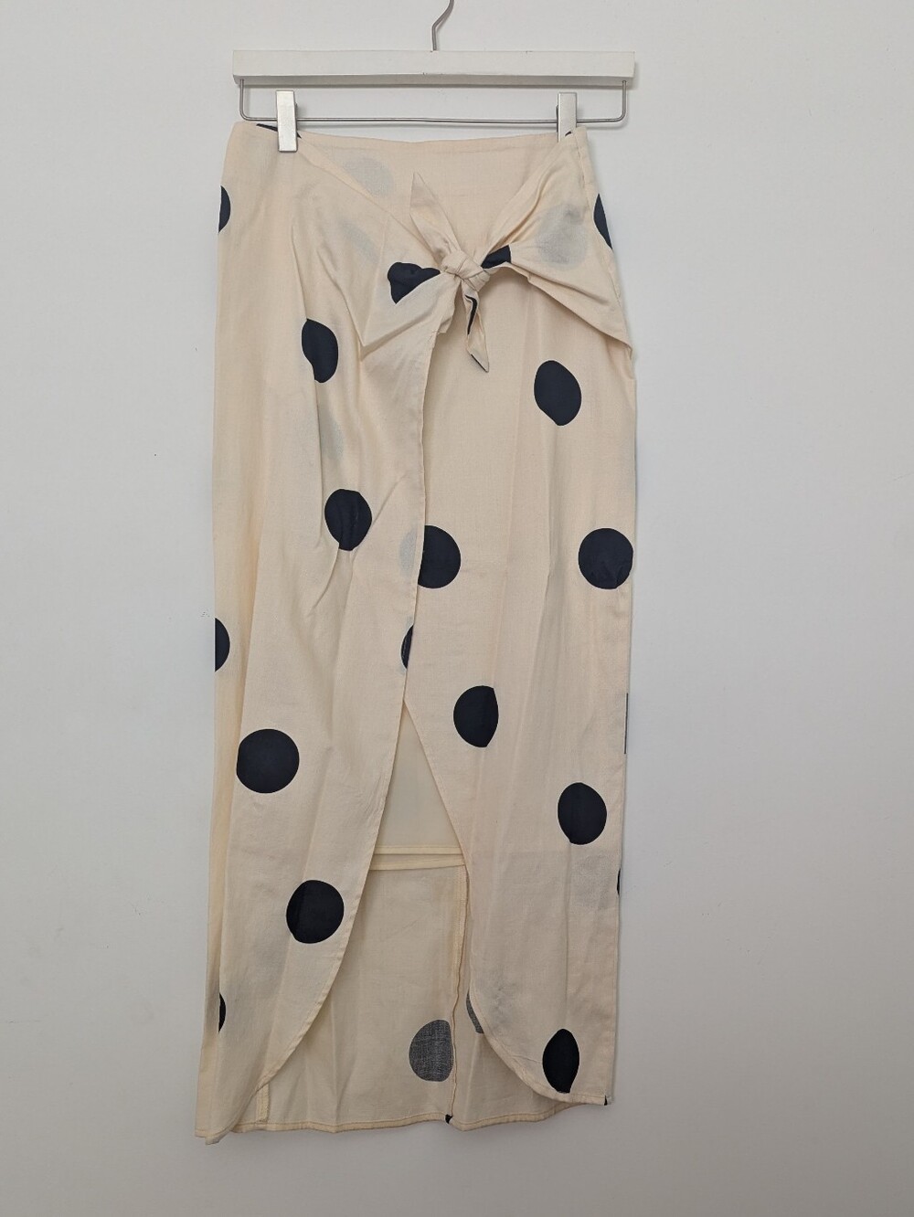 Future Collective for Target - Cream Polka Dot Wrap Tie-Front Maxi Skirt